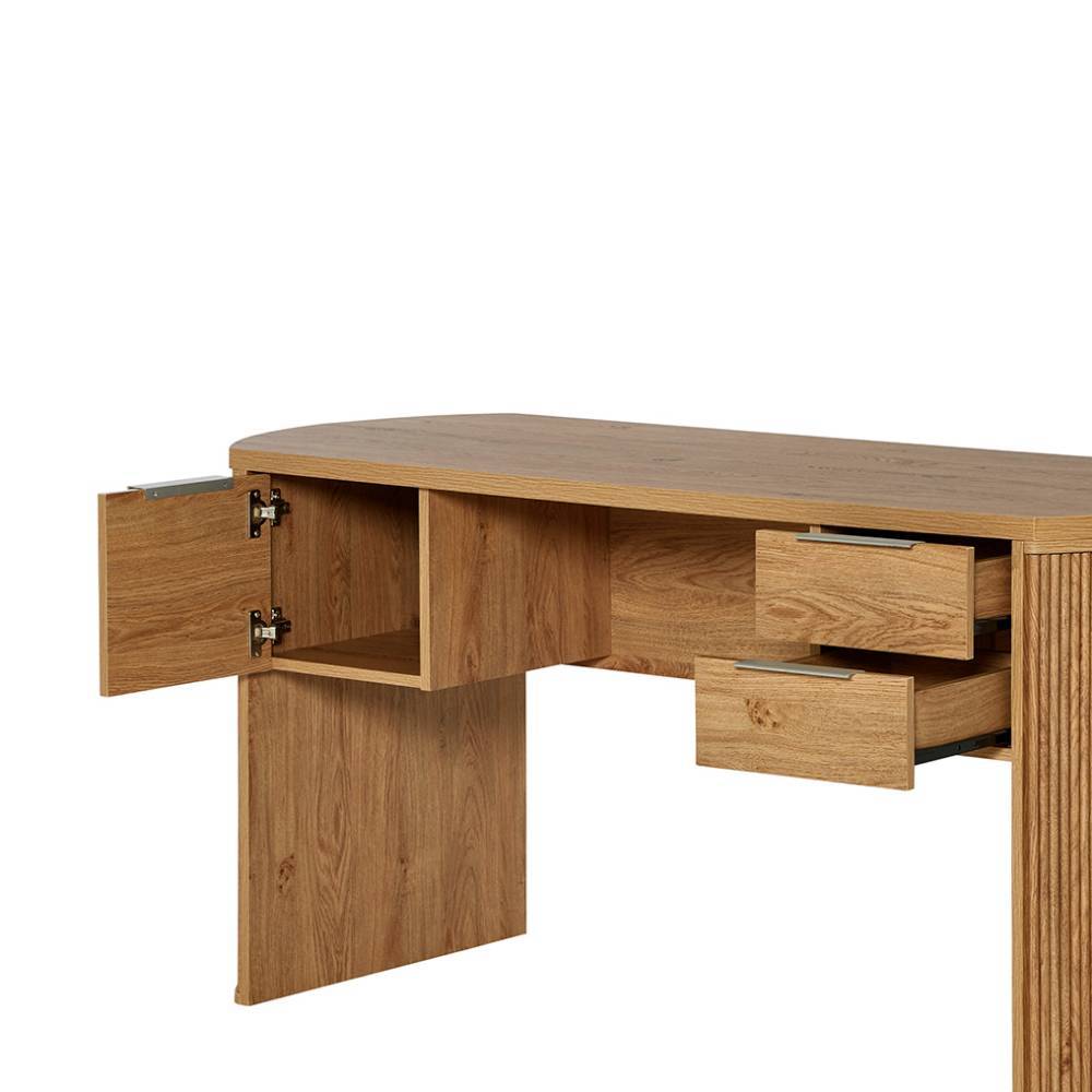 Designschreibtisch Baldaniel in Eichefarben 148 cm breit