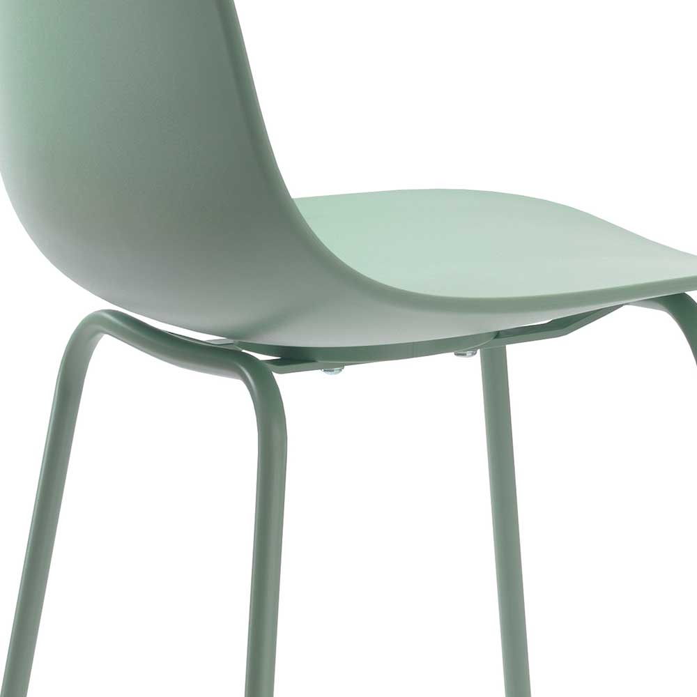 Barstühle Root in Mintgrün aus Kunststoff und Metall (2er Set)