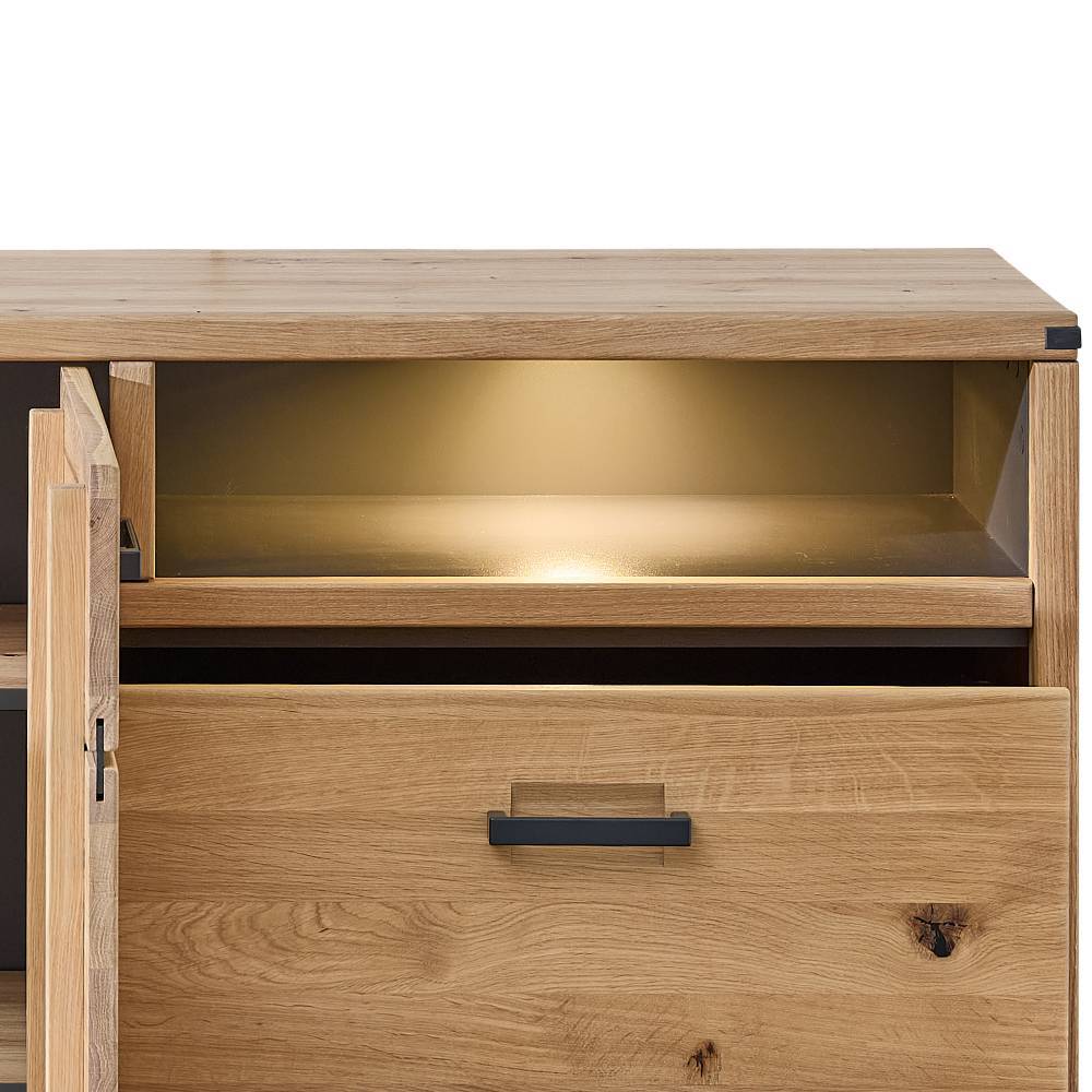 Sideboard Tablonero in Wildeichefarben mit LED Beleuchtung