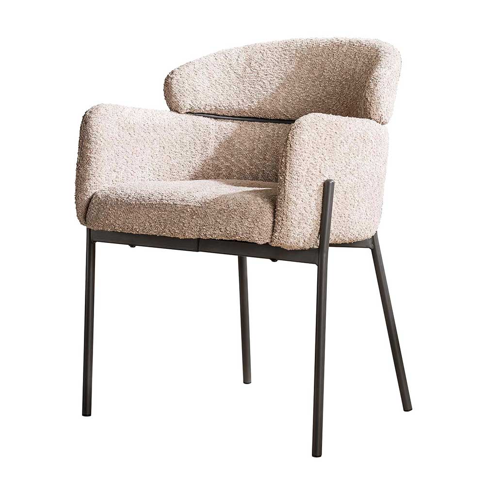 Moderne Esstisch Stühle Neroni in Beige und Schwarz 62 cm breit (2er Set)
