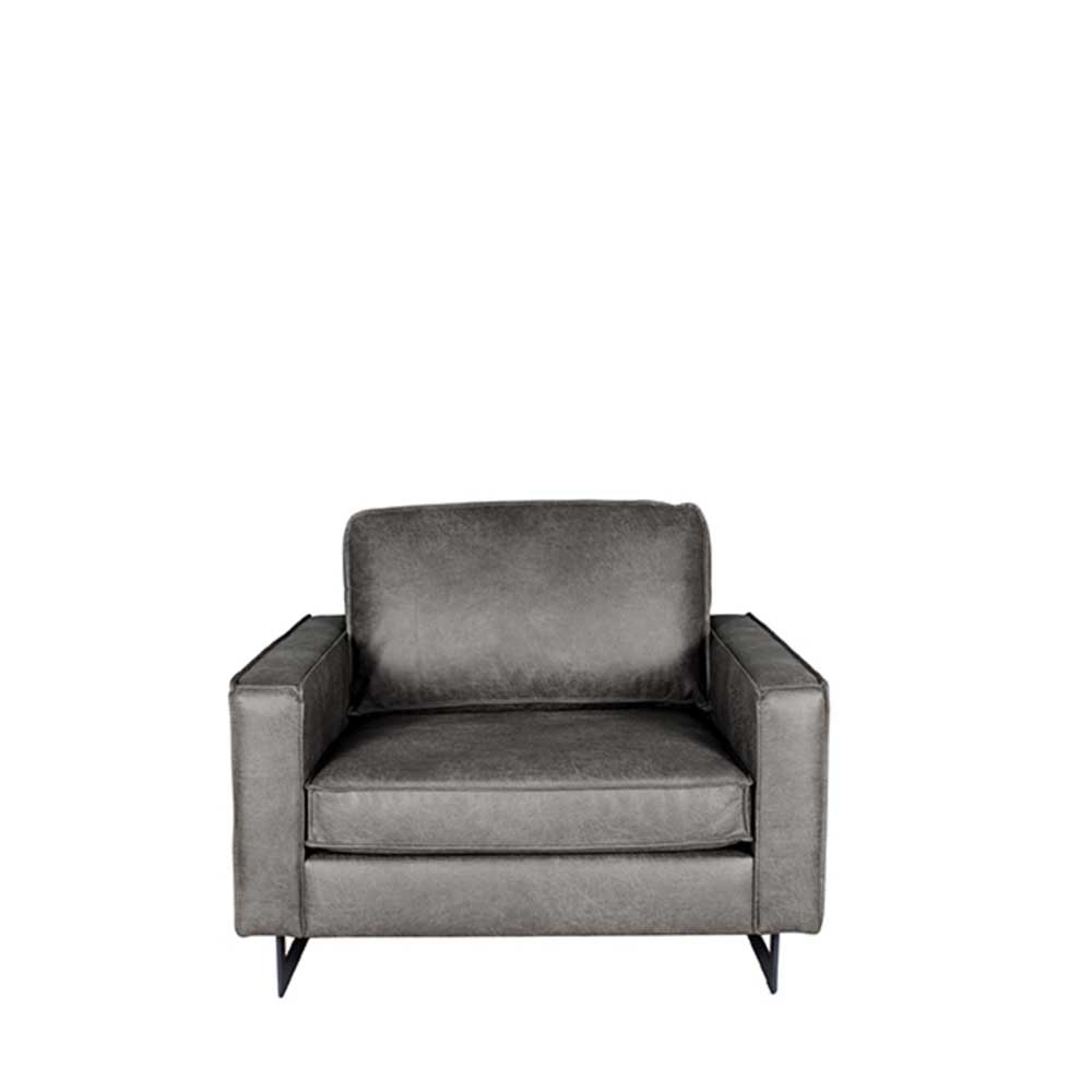 Armlehnen Sessel Tablona in Grau Microfaser modern