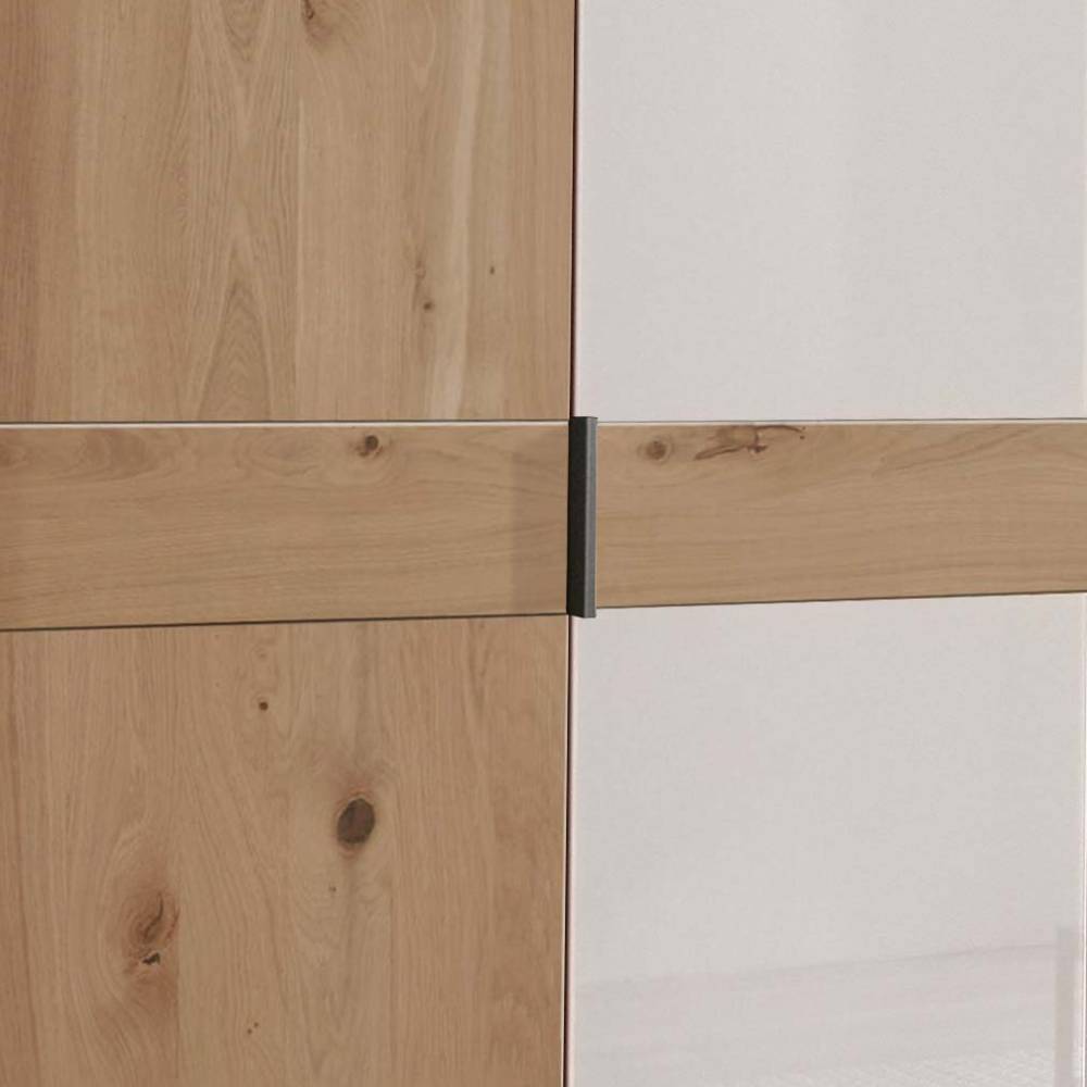 Drehtürschrank Durac in Eiche Bianco und Weiß