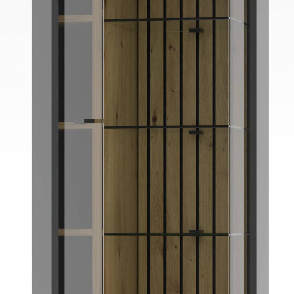 Wandvitrine Yarisis mit Glastür 167 cm hoch