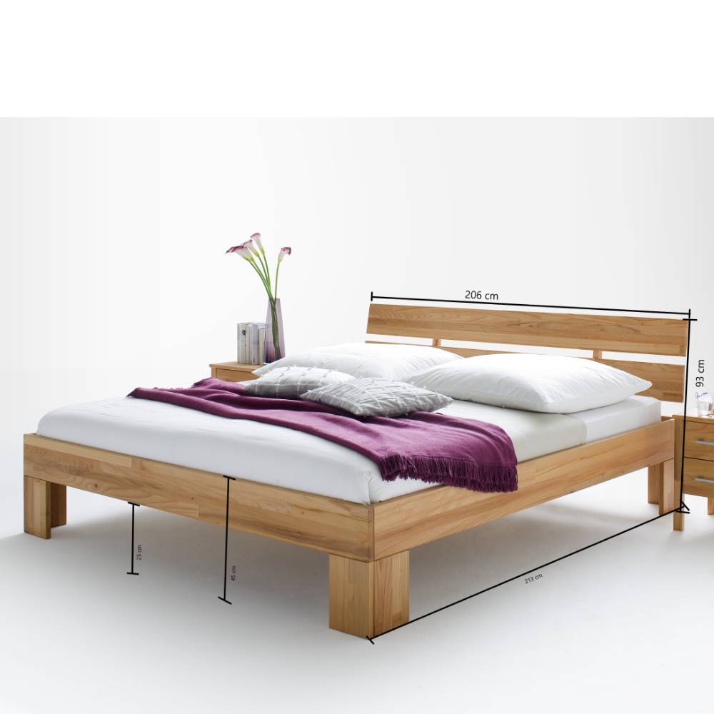 Bettgestell Dionassa aus Kernbuche Massivholz in modernem Design