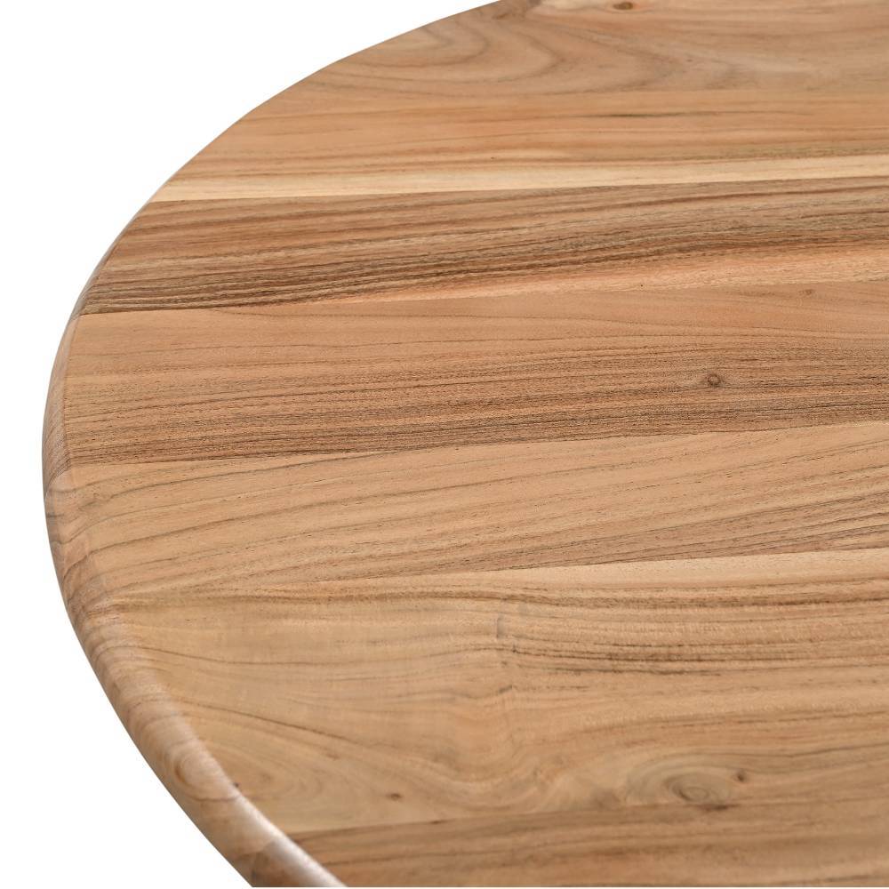 Akazie Massivholz Esstisch Troyesa in runder Form 120 cm breit