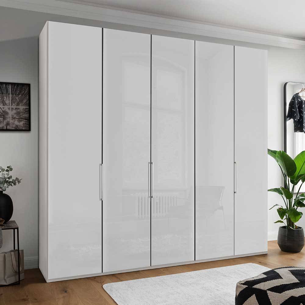 Falttüren Kleiderschrank Setterson in Weiß glasbeschichtet Made in Germany