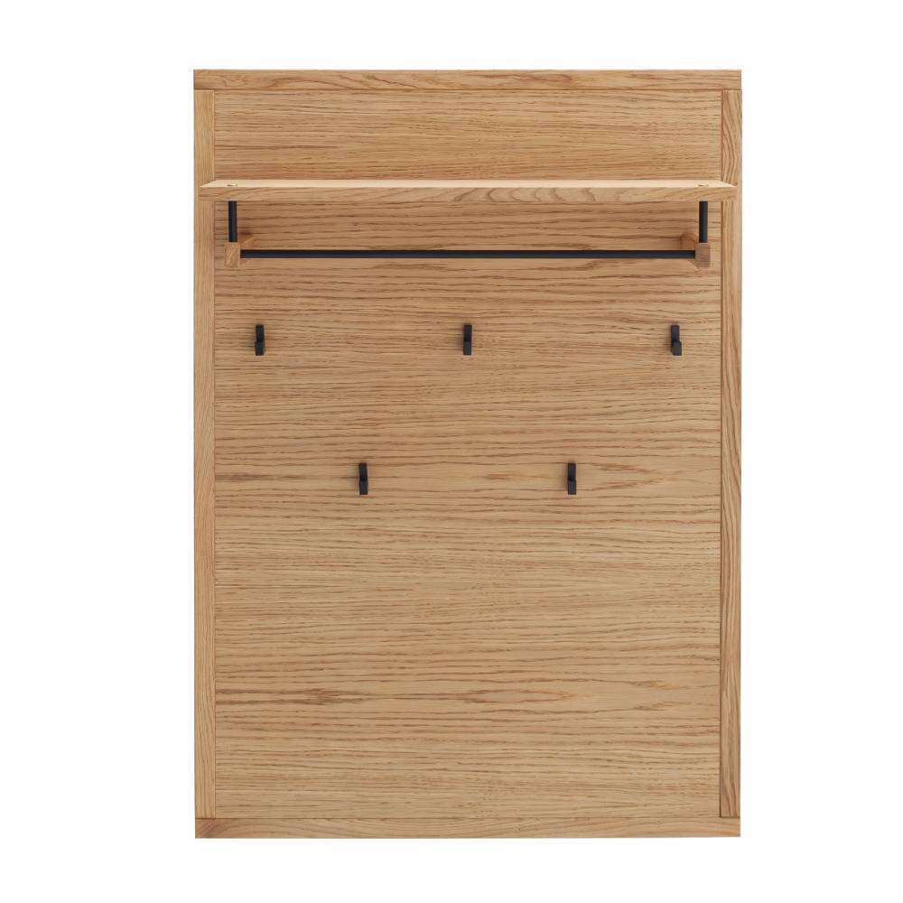 Wandgarderobe Sisam in Wildeichefarben mit 5 Kleiderhaken