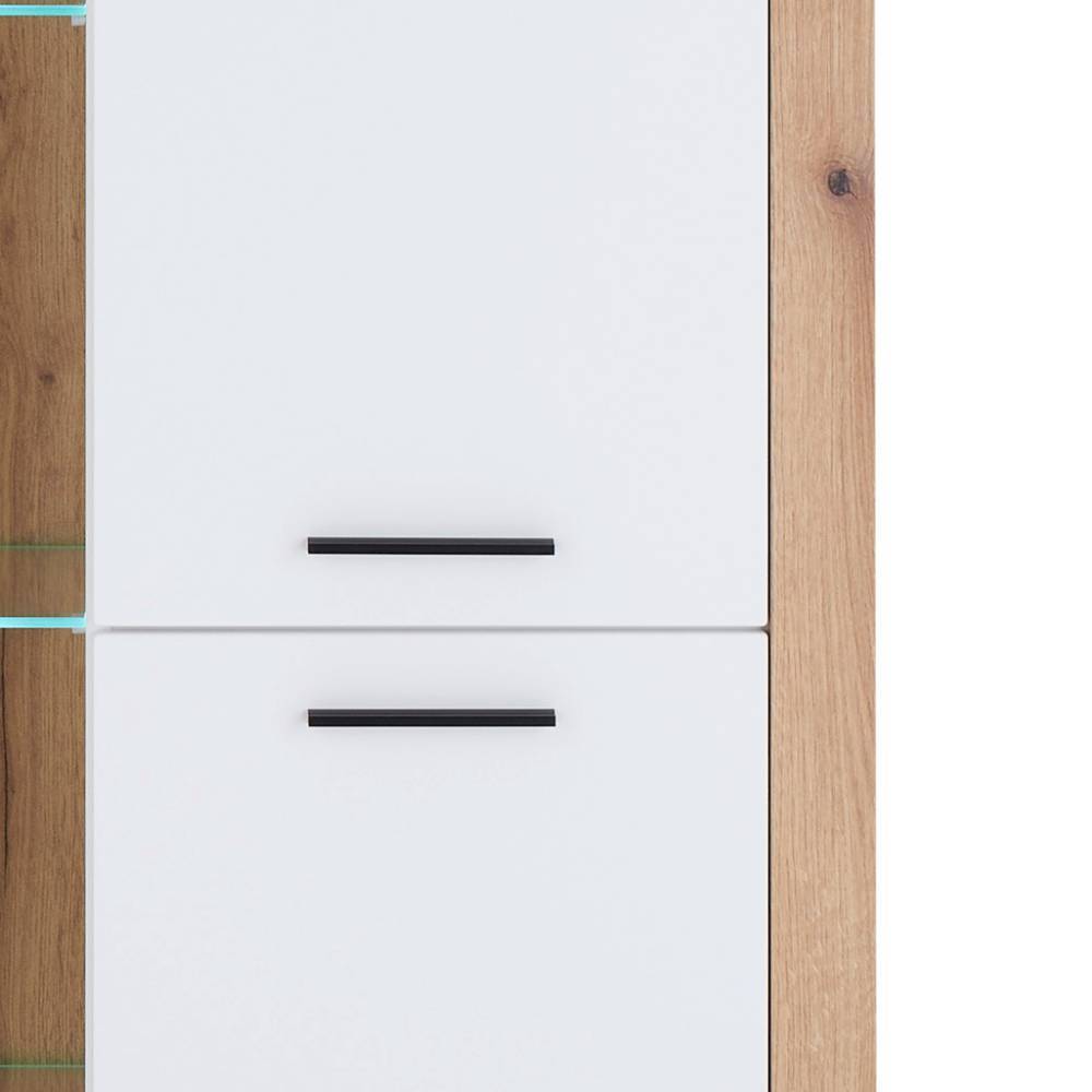 Wohnzimmer Anbauwand Asprecca in modernem Design 195 cm hoch (dreiteilig)