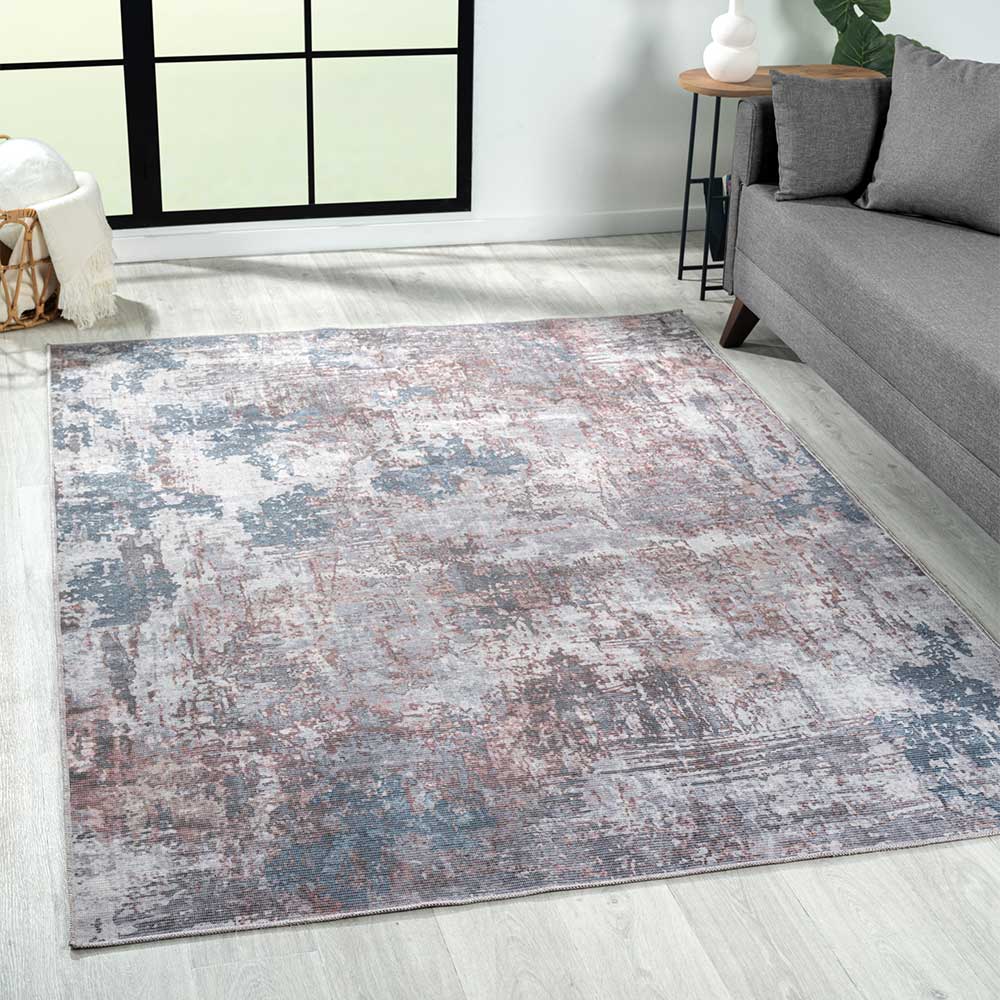 Teppich Blau Terracotta Sirius - Kurzflor in modernem Design