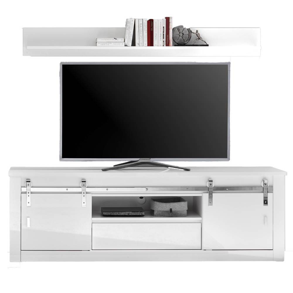 Wohnwand modern Melvyno 334 cm breit und 152 cm hoch (dreiteilig)