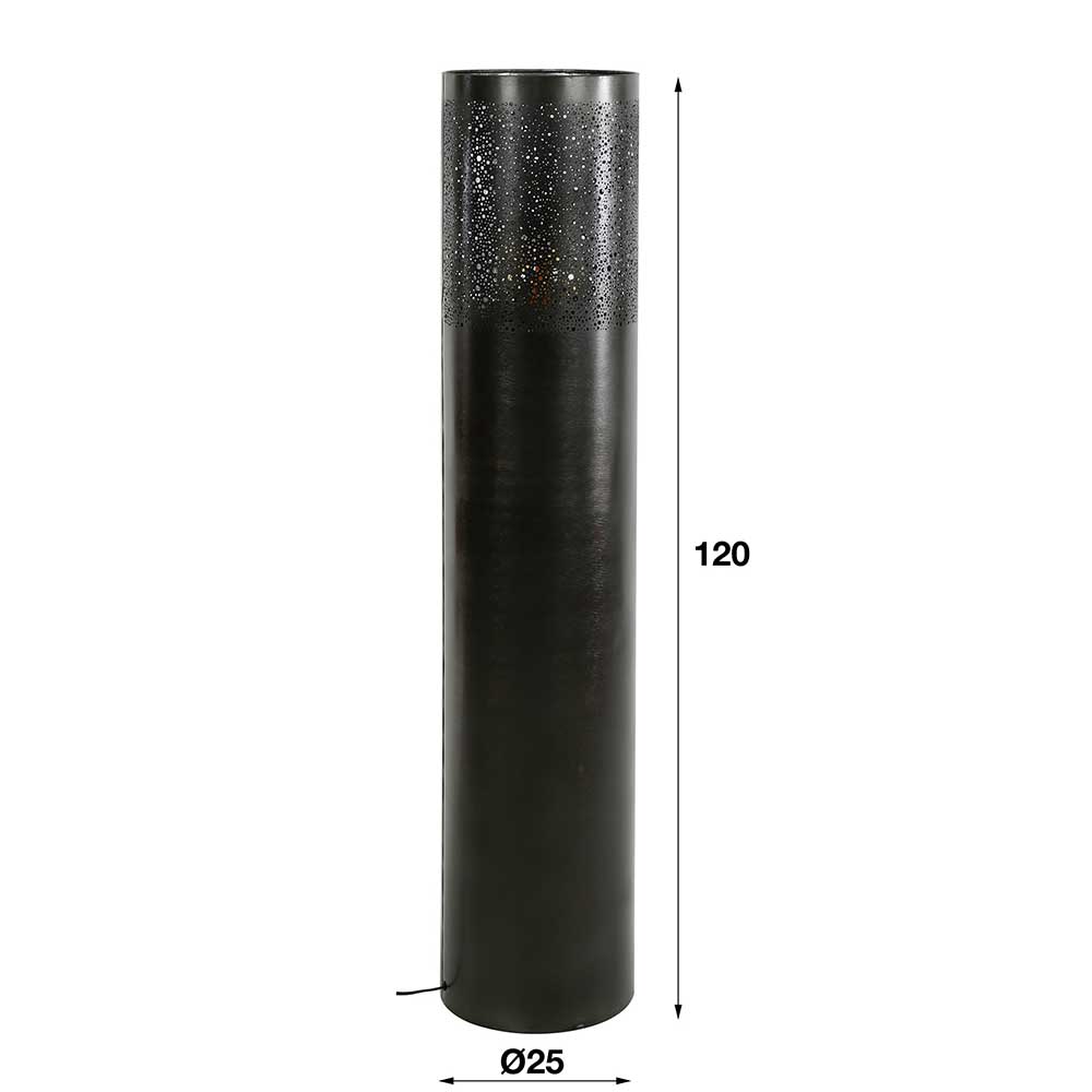 Industrial Stehleuchte Verian aus Metall in Schwarz Nickel