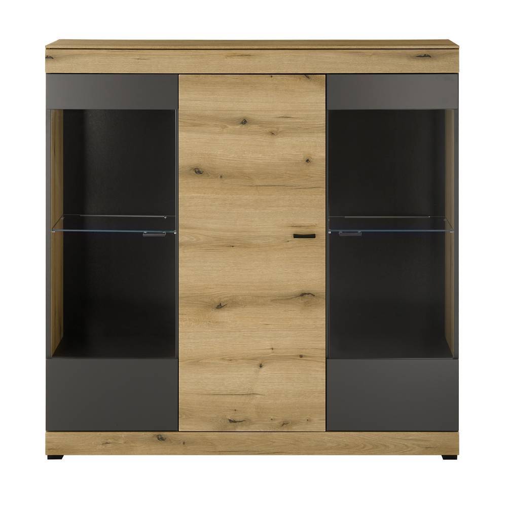 Highboard Vitrine Badehma in modernem Design mit zwei Glasböden