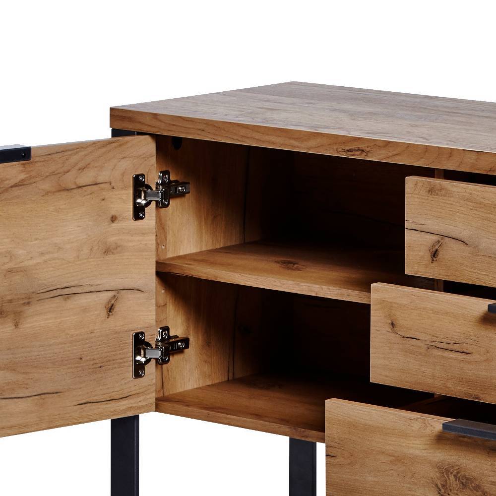 Sideboard Tolofo im Industry und Loft Stil mit drei Schubladen