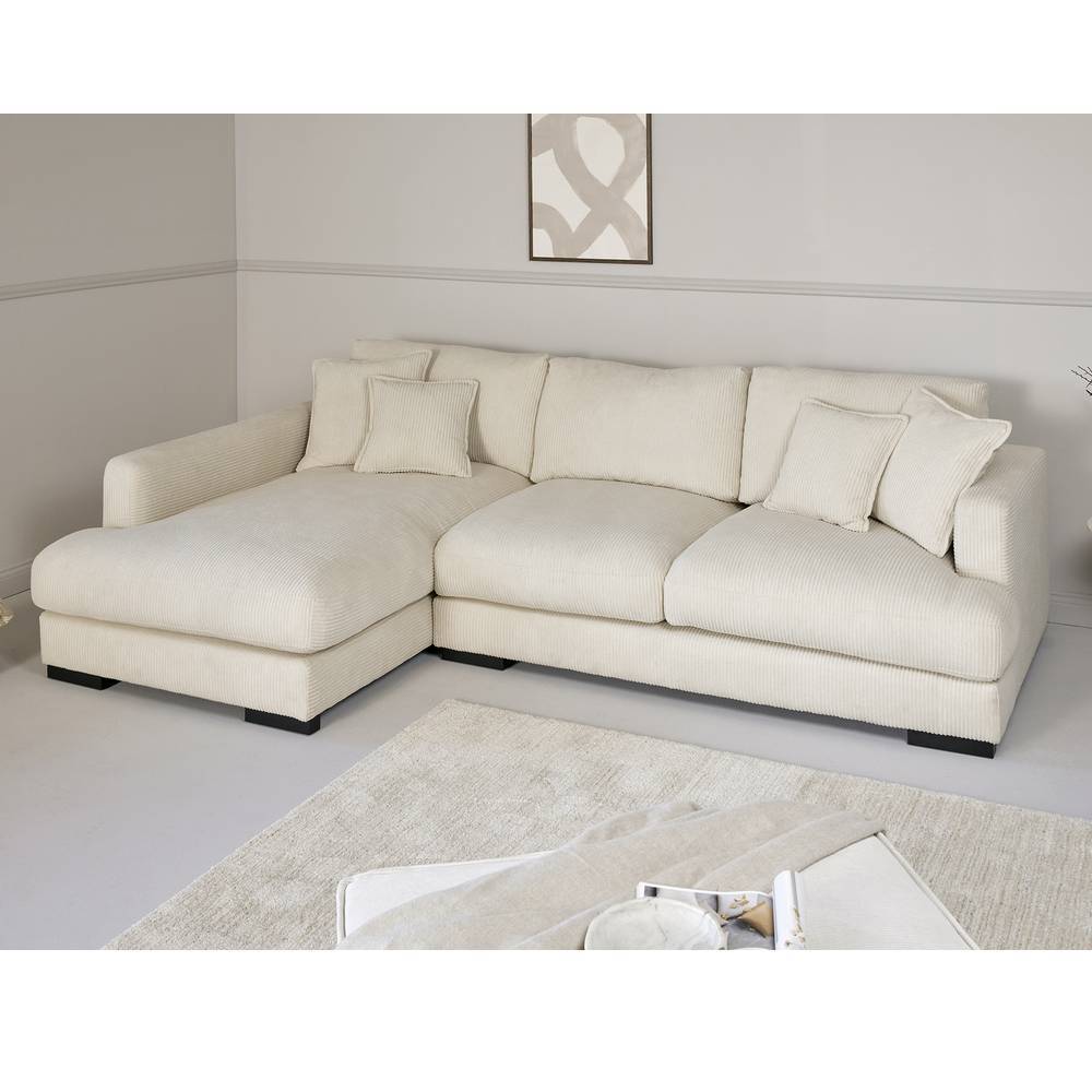 Ecksofa Crocetta in Offwhite aus Cord