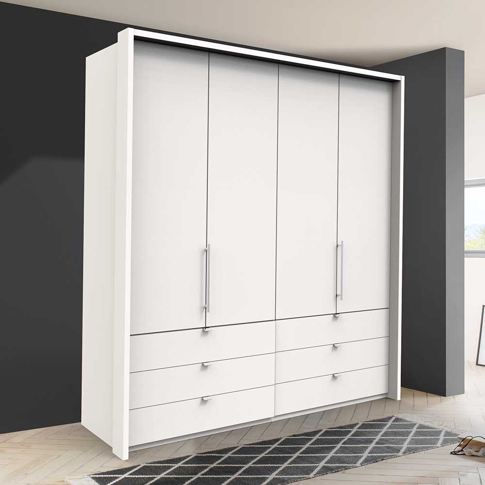 Falttüren Schlafzimmerschrank Emiliano in Weiß mit Soft Close