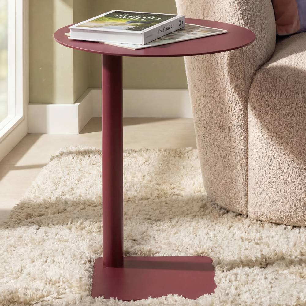 Metall Anstelltisch Flinn in Bordeaux 50 cm hoch