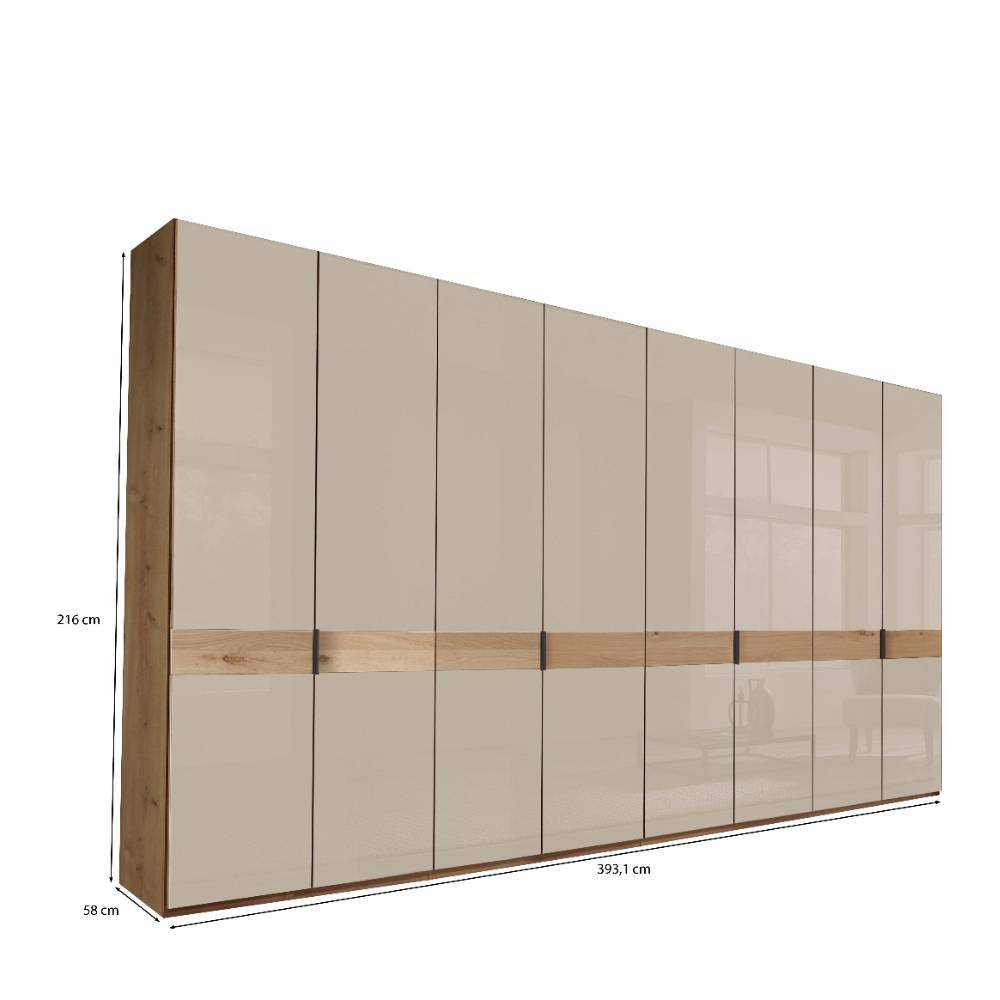 Drehtürschrank Viramiru 58 cm tief in Champagner