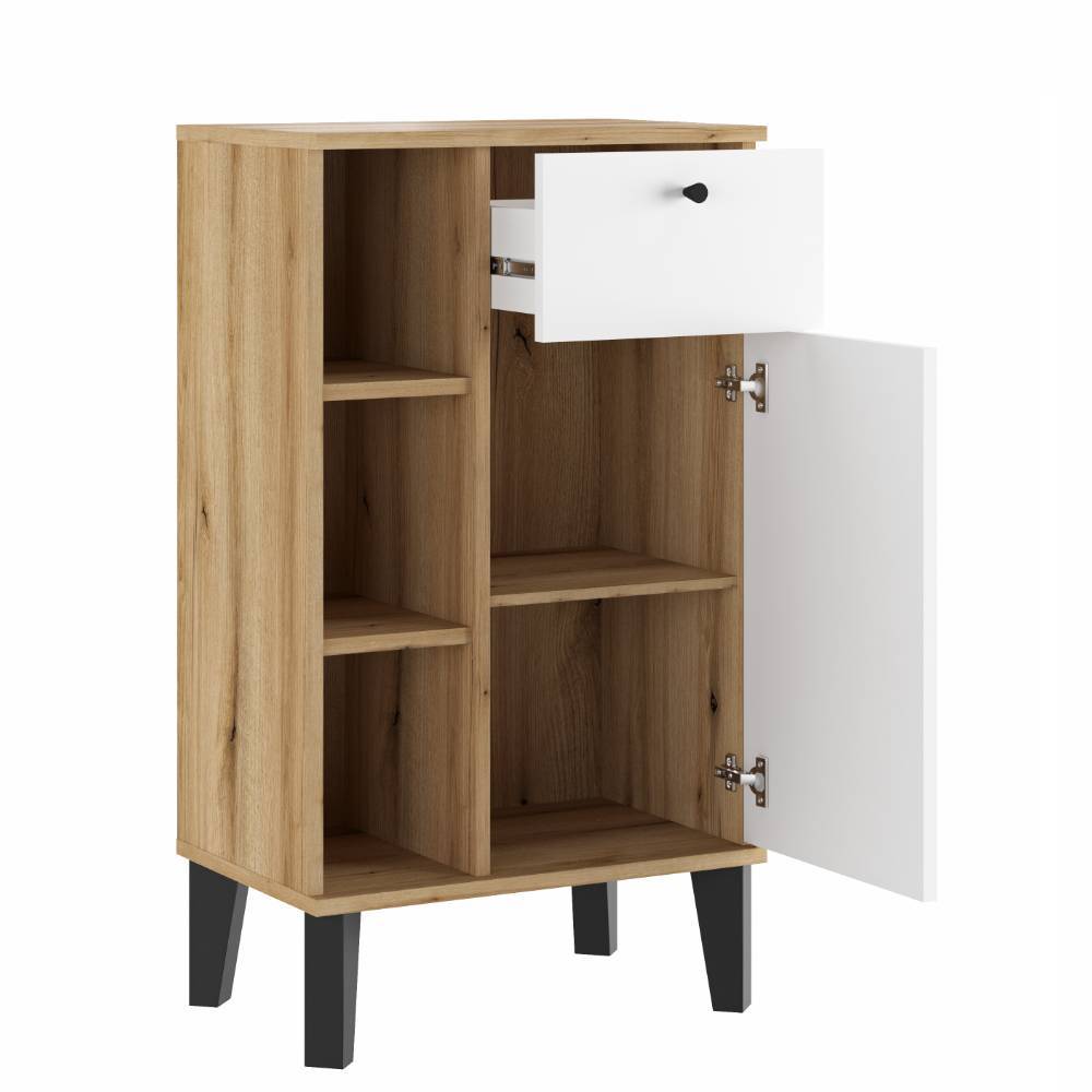 Beistellschrank Bad Zyret mit drei offenen Fächern 90 cm hoch