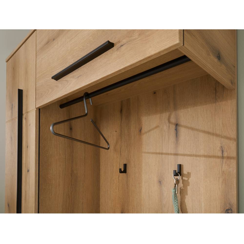 Kompakt Garderobe Nemphia in Eichefarben 111 cm breit