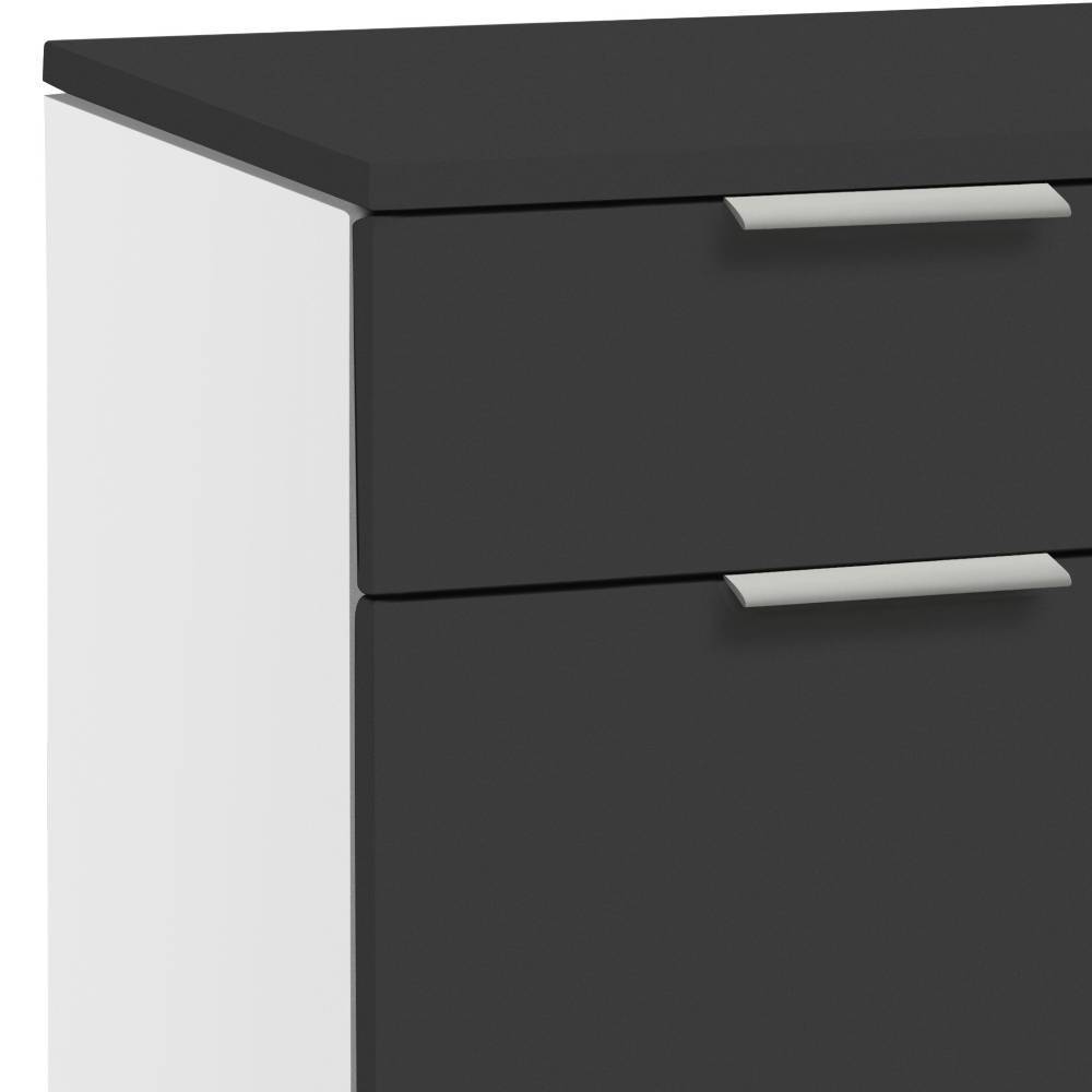 Sidebord Schlafzimmer Vlatkura in Anthrazit und Weiß