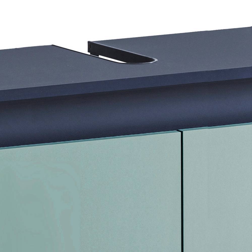 Waschtischunterschrank Elliot in Taubenblau und Dunkelblau