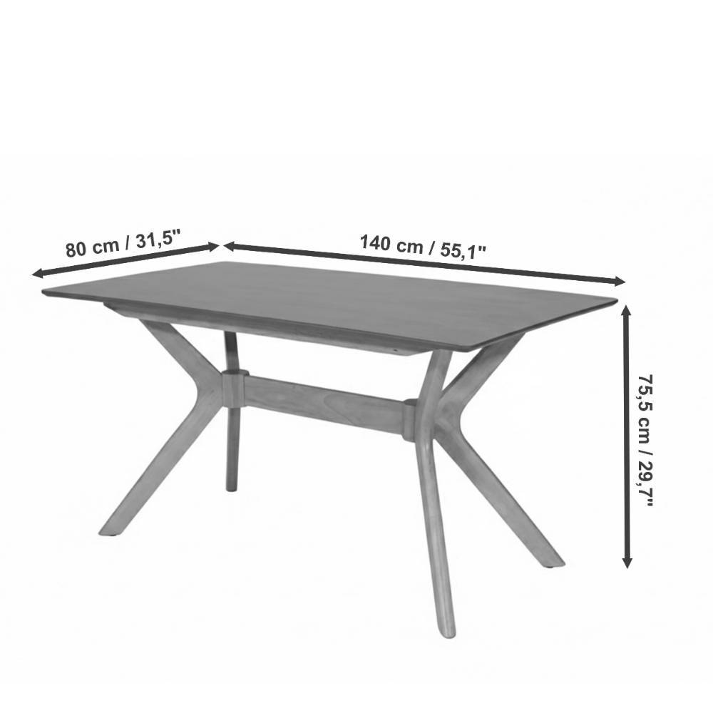 Esstisch Julya im Skandi Design mit Massivholzplatte