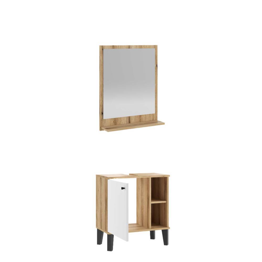 Waschplatz Set Zyret in modernem Design 60 cm breit (zweiteilig)