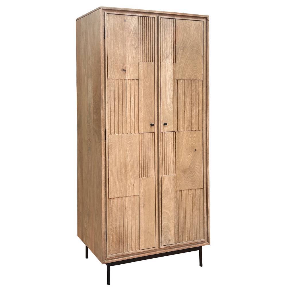 Dielenmöbel Set Diaria in modernem Design - Mangoholz Naturfarben (vierteilig)
