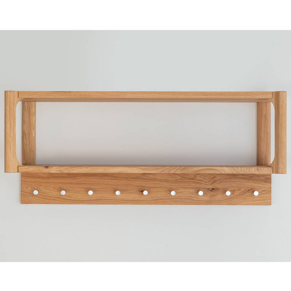 Hängegarderobe Gravura aus Eiche Massivholz mit 9 Kleiderhaken