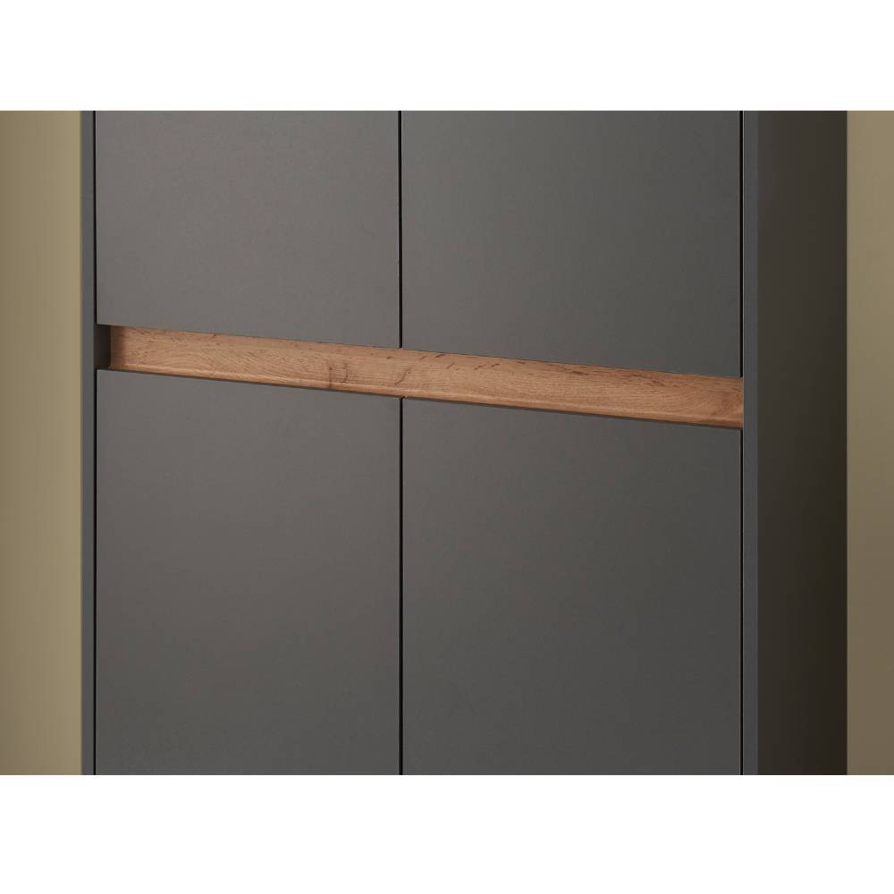 Garderobenschuhschrank Uzniana in Anthrazit 195 cm hoch