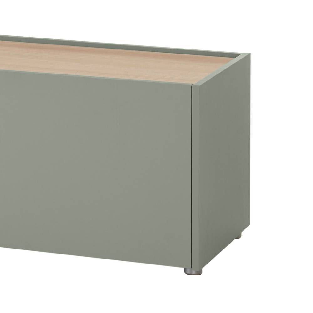 Anbauwand Ulfava in modernem Design - Graugrün (zweiteilig)