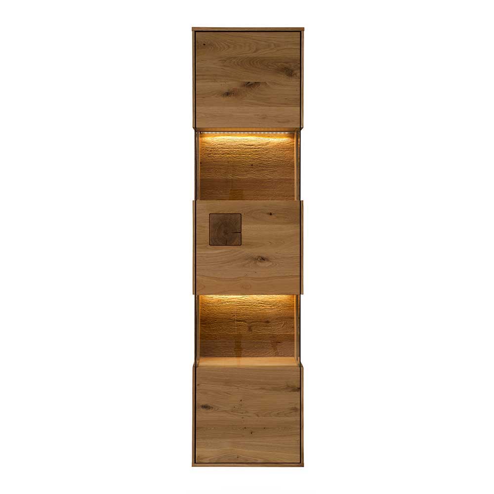TV Wohnwand Wildeiche Onitos in modernem Design 213 cm breit (dreiteilig)