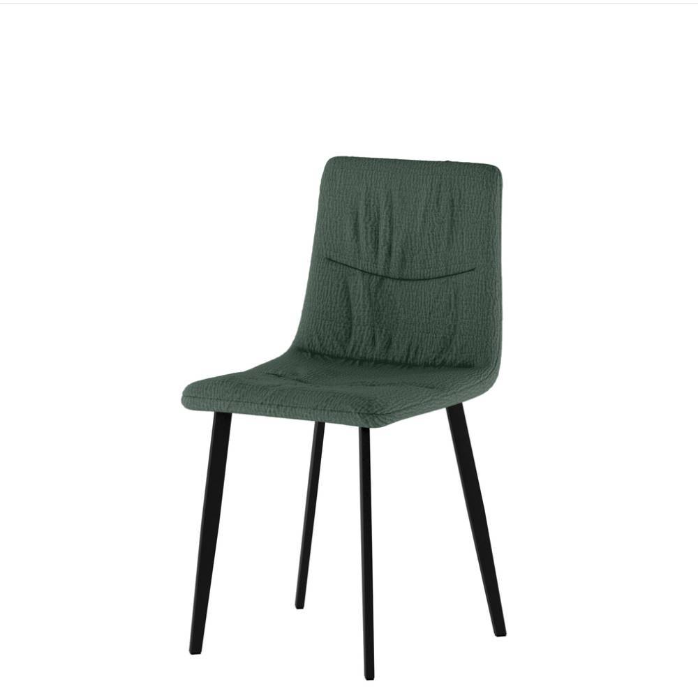 Polsterstuhl Hisami in Grün aus Webstoff (4er Set)