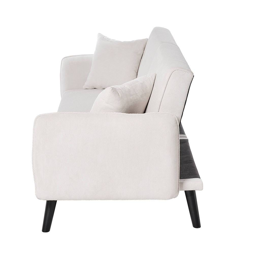 Schlafsofa Segradon in Offwhite mit Rücken Klappmechanik