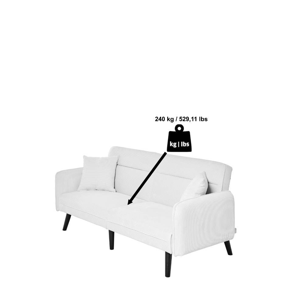 Dreisitzer Sofa Izmara in Champagner mit Schlaffunktion