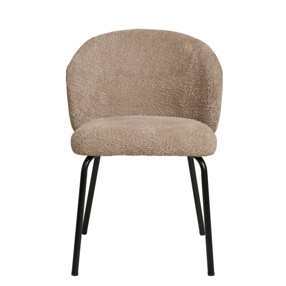 Polsterstuhl Esszimmer Socotta in Beige aus Boucle Stoff (2er Set)