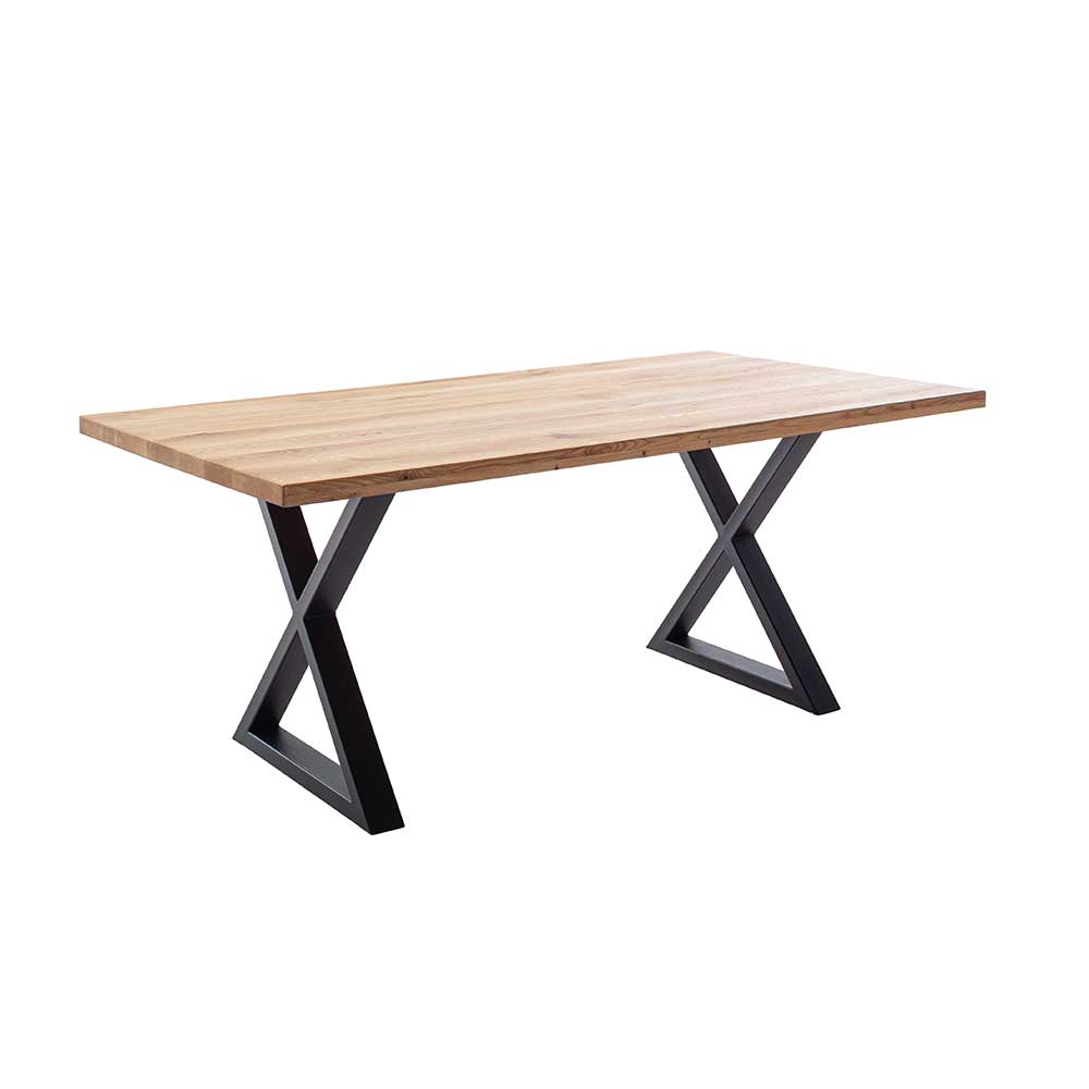 Esstisch Cerbrere mit X Gestell im Industry und Loft Stil