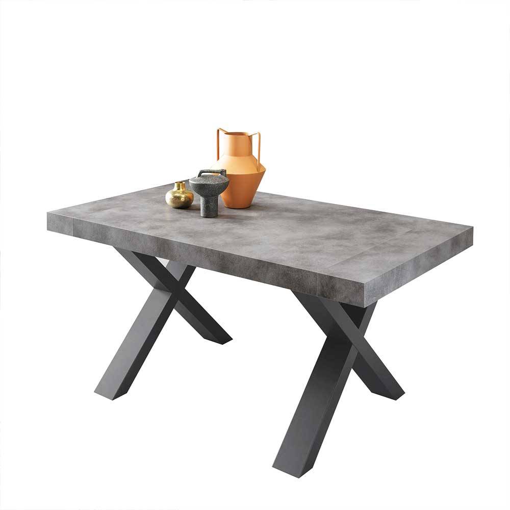 Esszimmer Tisch Cascaya in Beton Grau und Anthrazit bis 260 cm breit