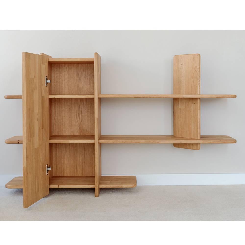 Skandi Design Massivholzregal Temuco aus Eiche Massivholz geölt