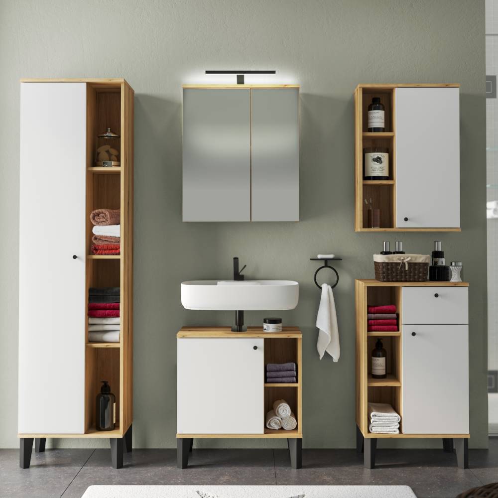 Badezimmer-Möbelset Zyret fünfteilig in modernem Design (fünfteilig)