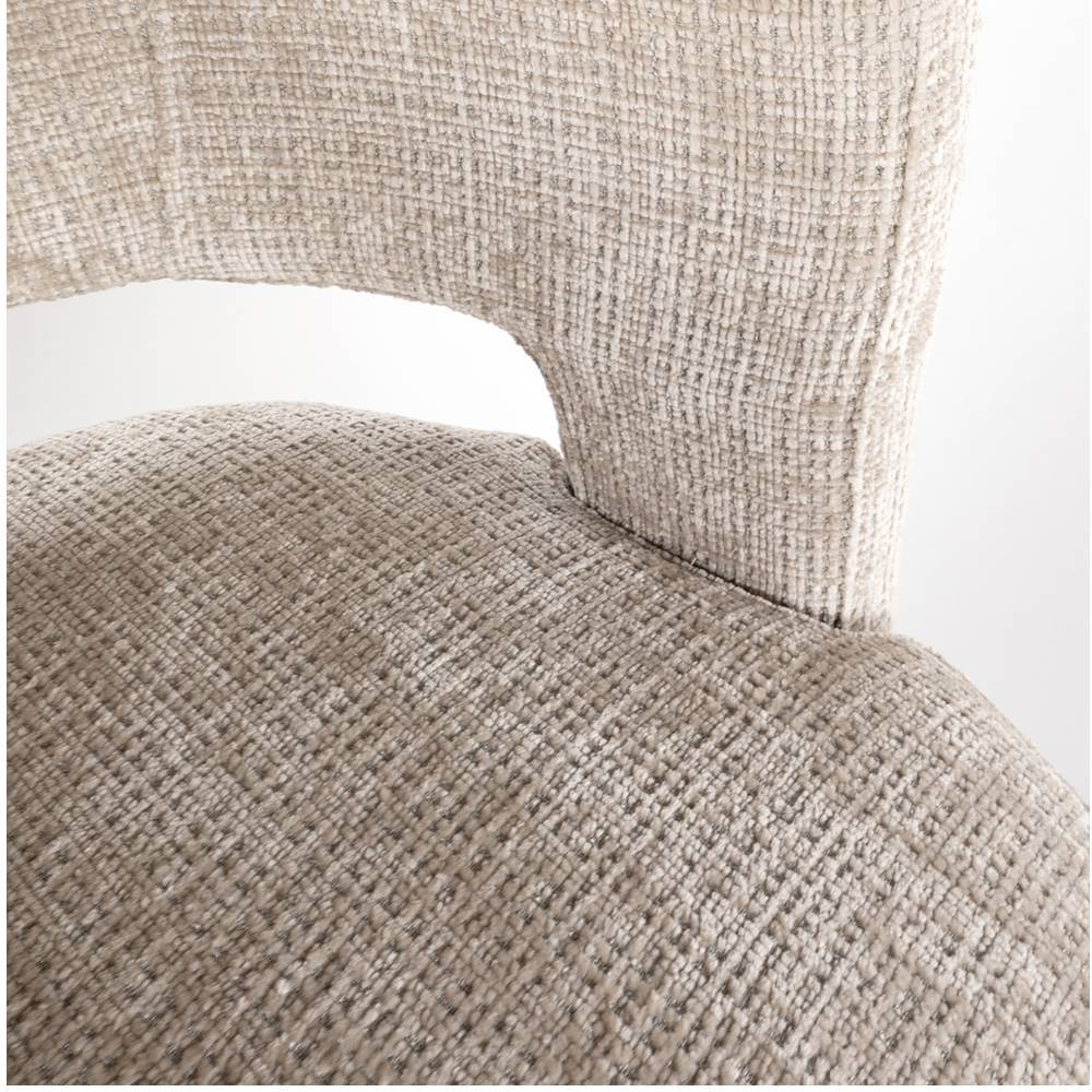 Barhocker Madeonary in Beige mit gepolsterter Rückenlehne