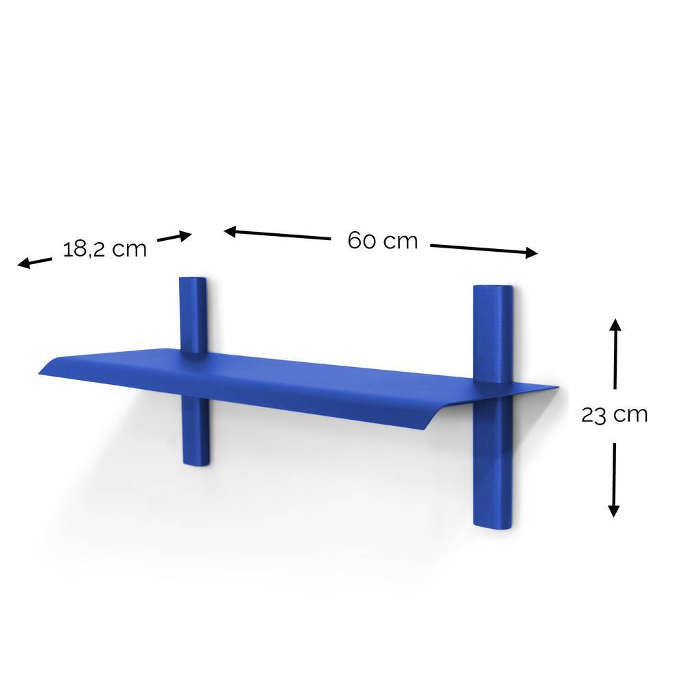Metall Wohnzimmerregal Rajaco in Blau pulverbeschichtet