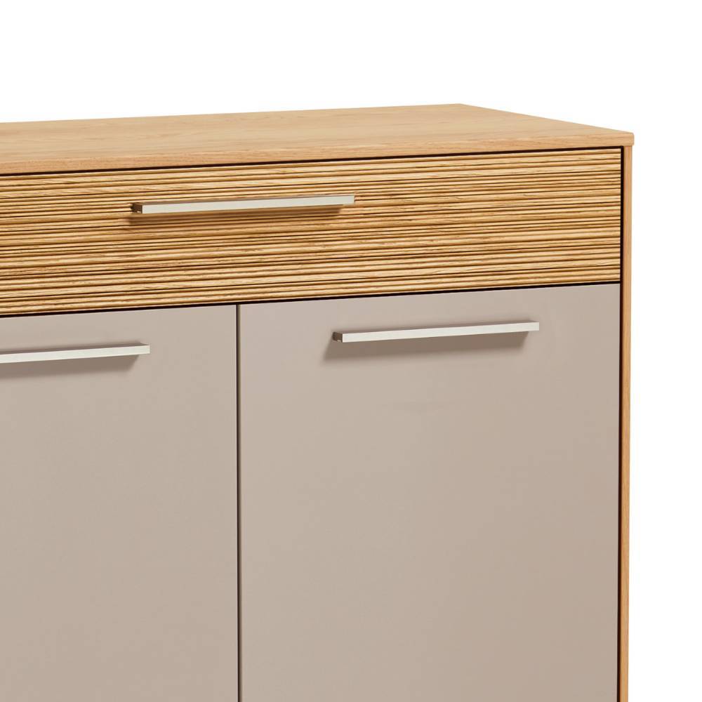 Mehrzweckschrank Frasyn in Taupe und Eiche Bianco