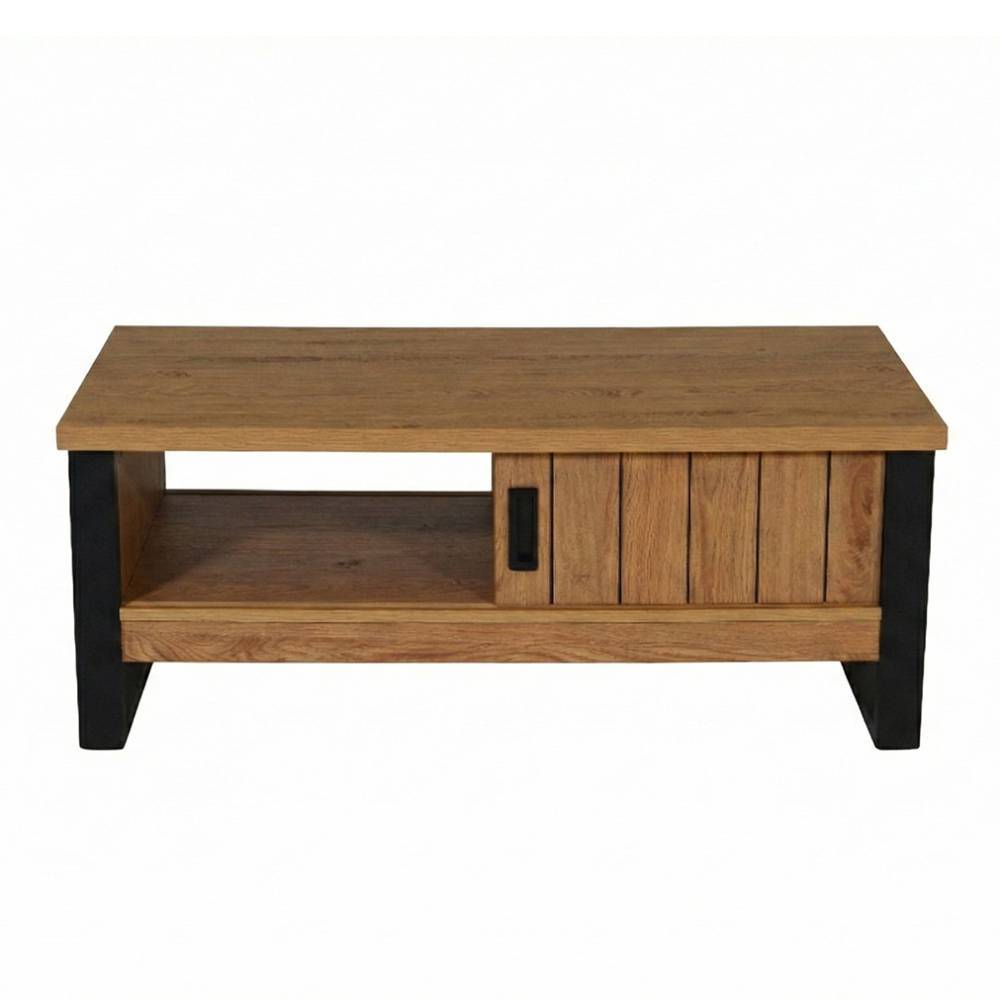 Couchtisch Precio in Holzoptik foliert mit Bügelgestell