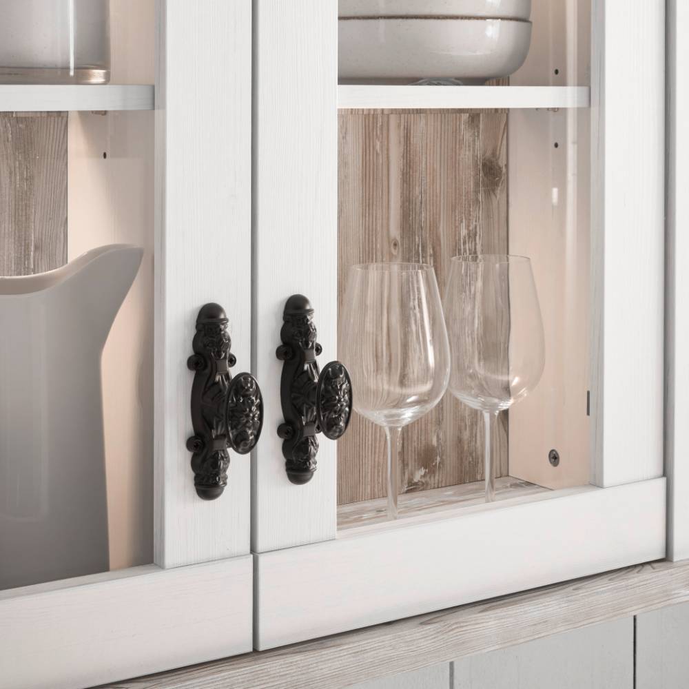 Landhausstil Küchenblock Flurencina in Weiß 60 cm tief (vierteilig)