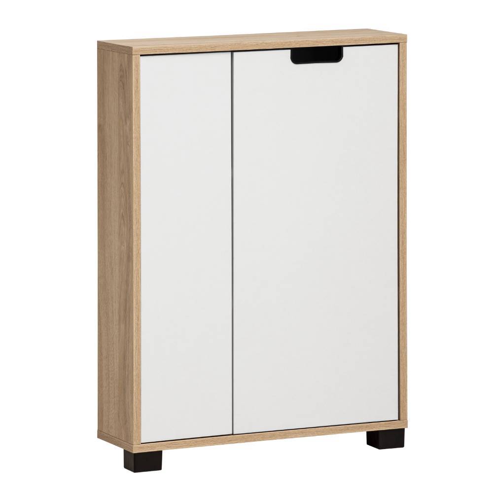 Flurschrank Lavenci in Weiß matt und Weißeiche Optik