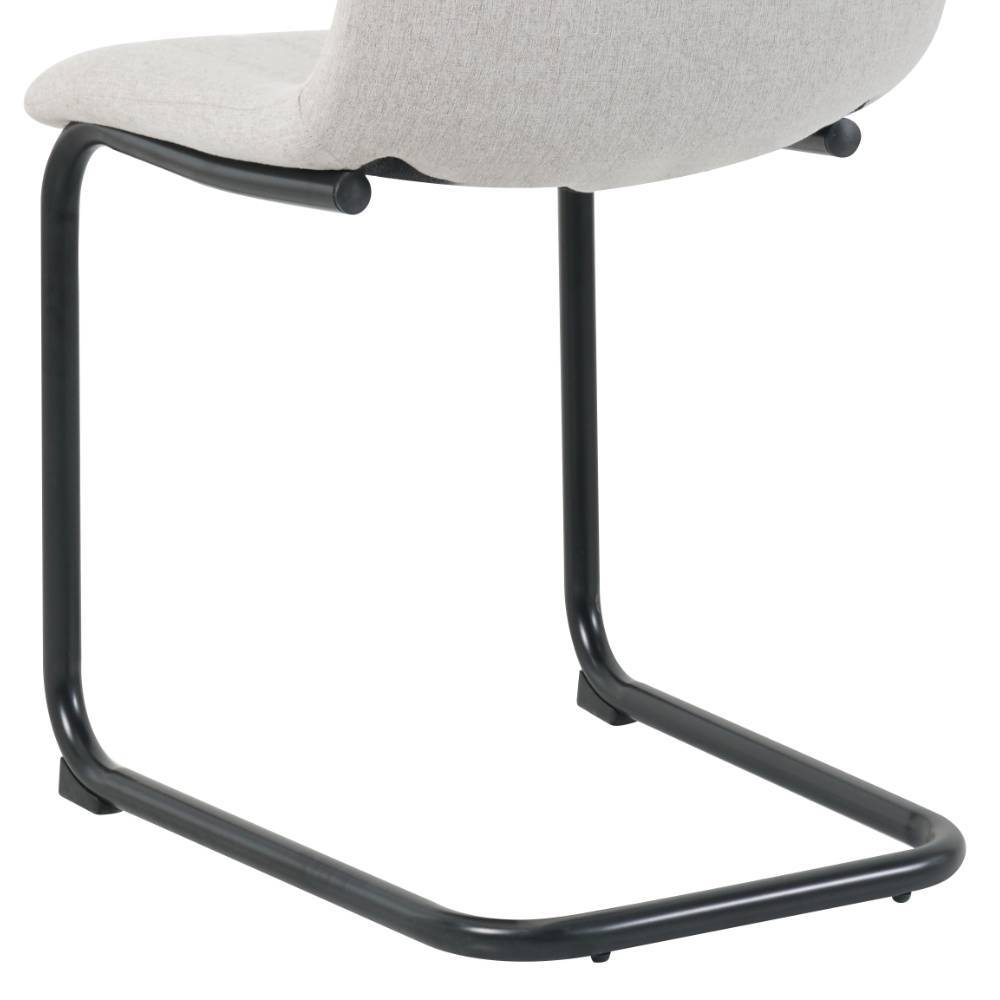 Freischwingerstuhl Syriana aus meliertem Webstoff in Beige (2er Set)