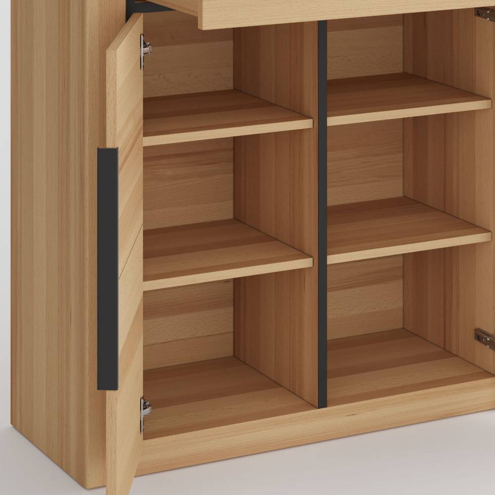 Vertiko Zella in Kernbuchefarben und modernem Design