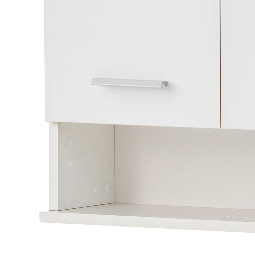 Badezimmer Hängeschrank Nano mit einem offenen Fach und Drehtüren