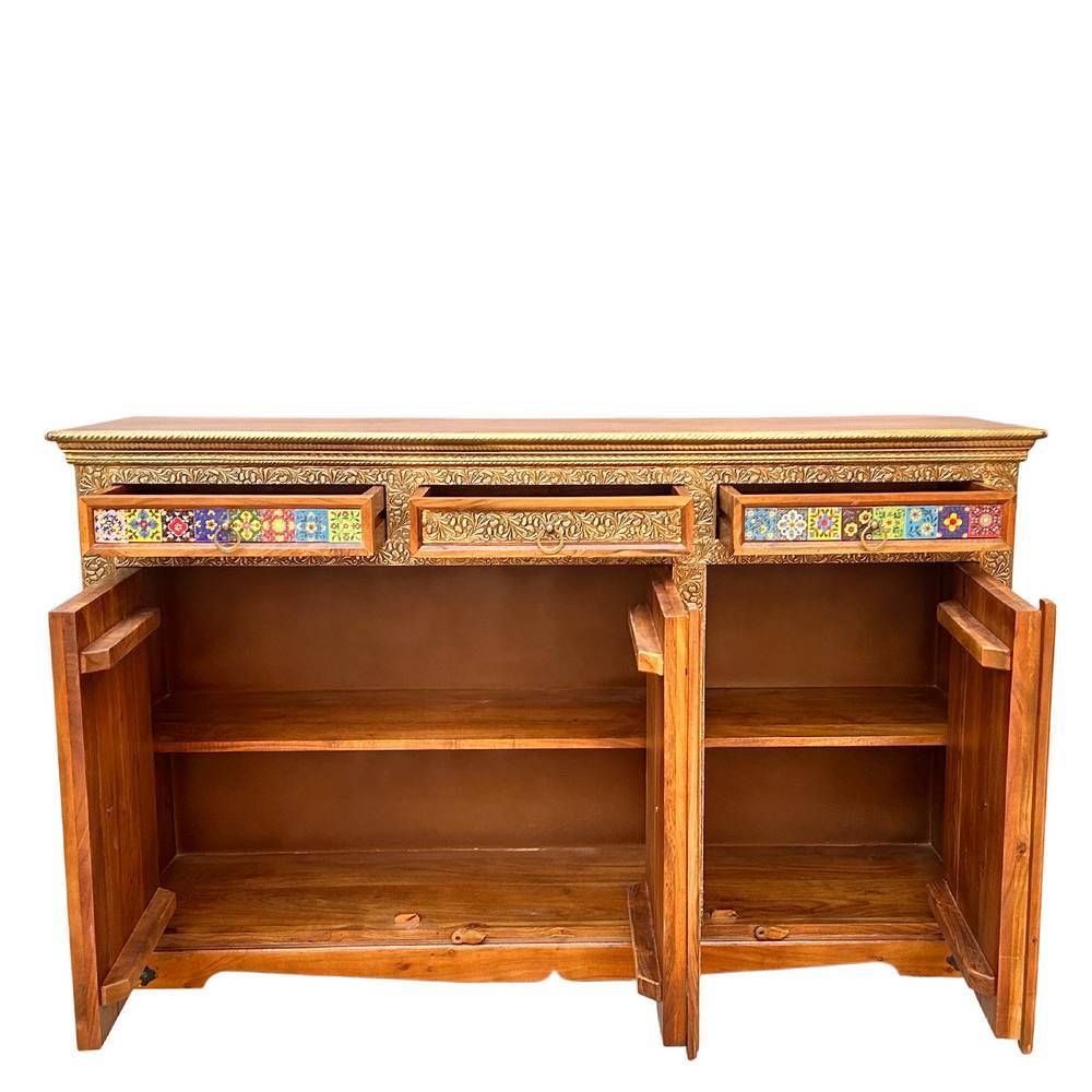 Boho Style Sideboard Legancio handgearbeitet in Bunt